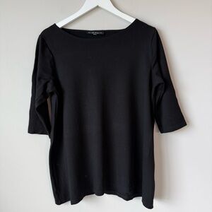 Bryn Walker | Piera Ponti Black Modal Casual Knit Tunic Top Size Medium